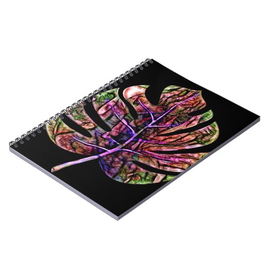 Tropical Neon Bright Leaf Notizblock (Linke Seite)