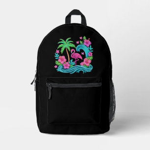Tropical Neon Flamingo Bedruckter Rucksack