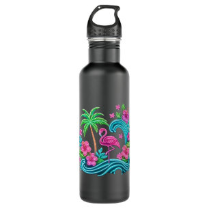 Tropical Neon Flamingo Edelstahlflasche