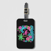 Tropical Neon Flamingo Gepäckanhänger (Vorderseite Vertikal)
