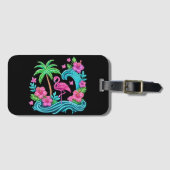 Tropical Neon Flamingo Gepäckanhänger (Vorderseite (Horizontal))