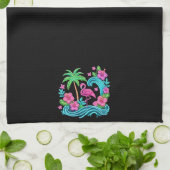 Tropical Neon Flamingo Geschirrtuch (Gefaltet)