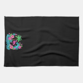Tropical Neon Flamingo Geschirrtuch (Horizontal)