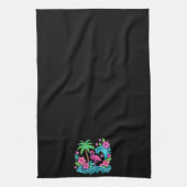 Tropical Neon Flamingo Geschirrtuch (Vertikal)
