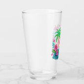 Tropical Neon Flamingo Glas (Rechts)
