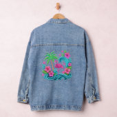Tropical Neon Flamingo Jeansjacke (Hangar)