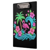 Tropical Neon Flamingo Klemmbrett (Links)