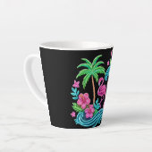 Tropical Neon Flamingo Milchtasse (Linke Ecke)