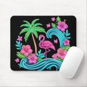 Tropical Neon Flamingo Mousepad (Mit Mouse)