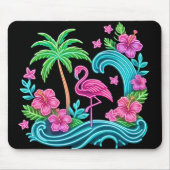 Tropical Neon Flamingo Mousepad (Vorne)