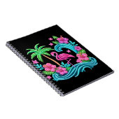 Tropical Neon Flamingo Notizblock (Rechte Seite)