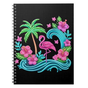 Tropical Neon Flamingo Notizblock