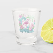 Tropical Neon Flamingo Schnapsglas (Rückseite)