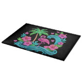 Tropical Neon Flamingo Schneidebrett (Ecke)