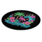 Tropical Neon Flamingo Schneidebrett (Ecke)