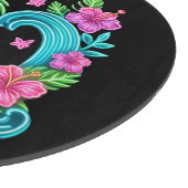 Tropical Neon Flamingo Schneidebrett (Ecke)