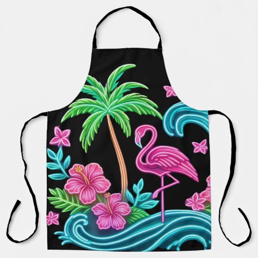 Tropical Neon Flamingo Schürze (Vorderseite)