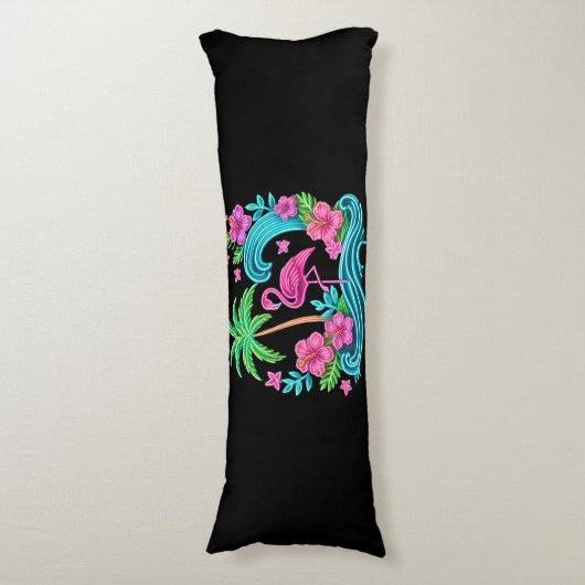 Tropical Neon Flamingo Seitenschläferkissen (Vorderseite Vertikal)