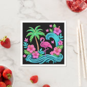 Tropical Neon Flamingo Serviette (Beispiel)