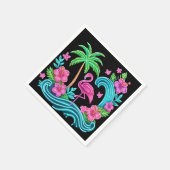 Tropical Neon Flamingo Serviette (Ecke)