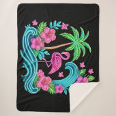 Tropical Neon Flamingo Sherpadecke (Vorderseite)