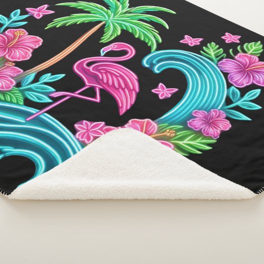 Tropical Neon Flamingo Sherpadecke (3/4)