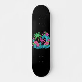 Tropical Neon Flamingo Skateboard (Vorne)