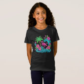 Tropical Neon Flamingo T-Shirt (Vorne ganz)