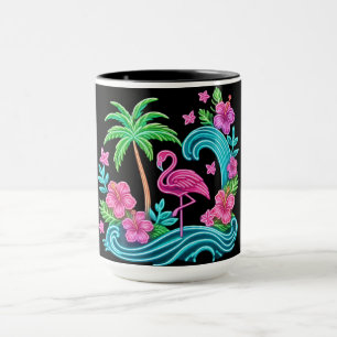 Tropical Neon Flamingo Tasse