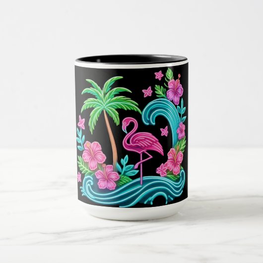 Tropical Neon Flamingo Tasse (Zentrum)