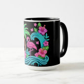 Tropical Neon Flamingo Tasse (VorderseiteRechts)