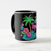 Tropical Neon Flamingo Tasse (Vorderseite Links)