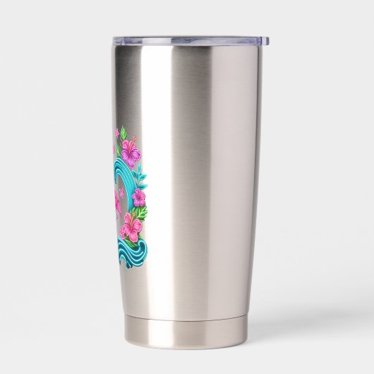 Tropical Neon Flamingo Thermobecher (Links)