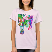 Tropical Neon Frangipani Blume Originale Kunst T-Shirt (Vorderseite)
