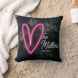 Tropical Neon Heart Couple Jubiläum Kissen