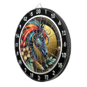 Tropical Neon Horse Escape Artwork Dartscheibe (Vorderseite rechts)