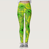 Tropical Neon Leaf Leggings (Vorderseite)