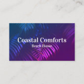 Tropical Neon Vacation Rental Business Card Visitenkarte (Vorderseite)