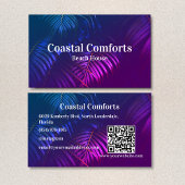 Tropical Neon Vacation Rental Business Card Visitenkarte