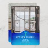 Tropical New Address Bright 2-Foto Moving Card (Vorne/Hinten)