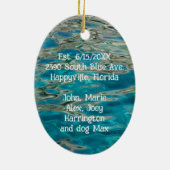 Tropical New Zuhause Etablierte Weihnachten Keramik Ornament (Hinten)