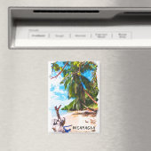Tropical Nicaragua Beach Watercolor Reisen Magnet (In Situ (Geschirrspüler))