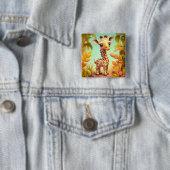 Tropical Niedlich Baby Giraffe Cartoon Button (Beispiel)