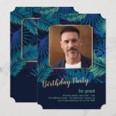 Tropical Night Foto Geburtstagsparty Einladung (Vorne/Hinten)