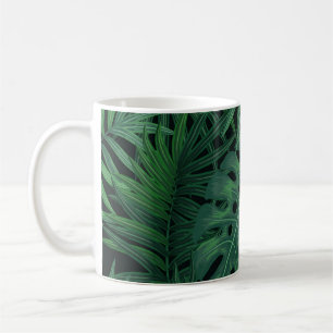 Tropical Night Green: Muster für exotische Pflanze Kaffeetasse