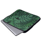 Tropical Night Green: Muster für exotische Pflanze Laptopschutzhülle (Vorne Knopf)