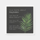 Tropical Night Palm Leaf Fun Fakten über Couple Serviette (Vorderseite)
