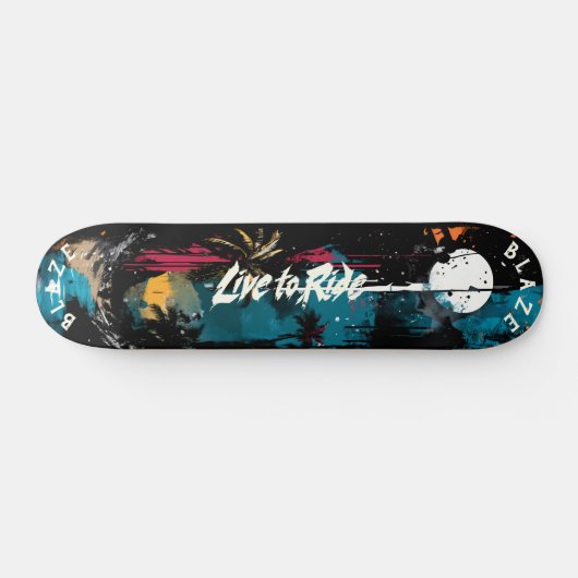 Tropical Night Pop Art Collection Skateboard (Horizontal)