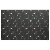 Tropical Oasis Palm Tree Flamingo Schwarzes Muster Stoff (Fat Quarter (45,7 x 55,9 cm))