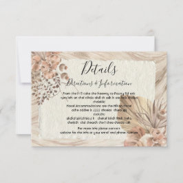 Tropical Oasis Palm Wedding Details und Infokarte RSVP Karte